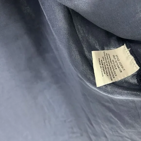 Johnny Was Eleni Velvet Pheasant Top Blouse Floral Embroidered Large Black Blue - Picture 5 of 5